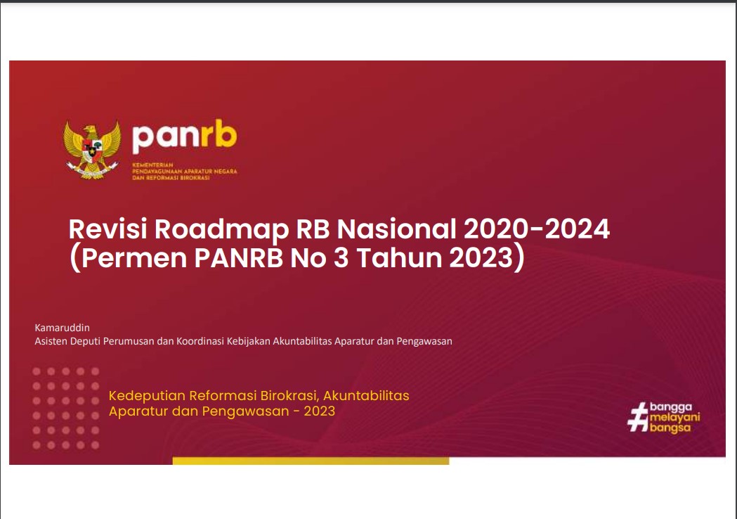 Revisi Roadmap RB Nasional 2020-2024 (Permen PANRB No 3 Tahun 2023)